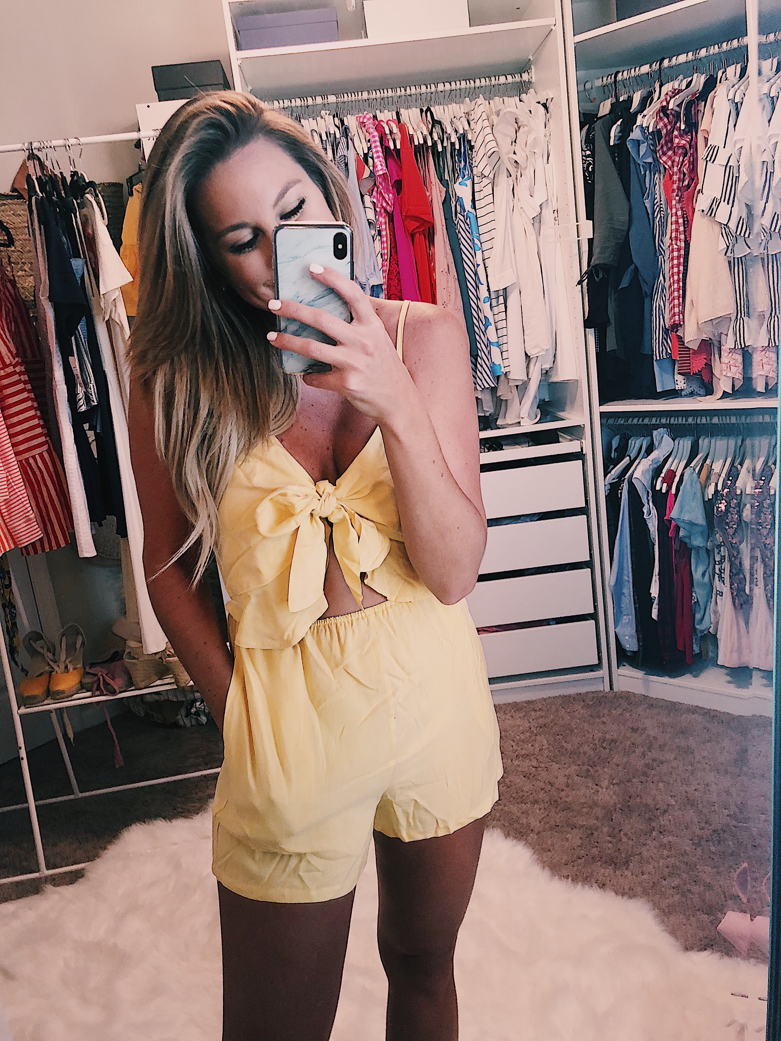 Yellow Ruffle Shorts - SHOP DANDY  A florida based style and beauty blog  by Danielle