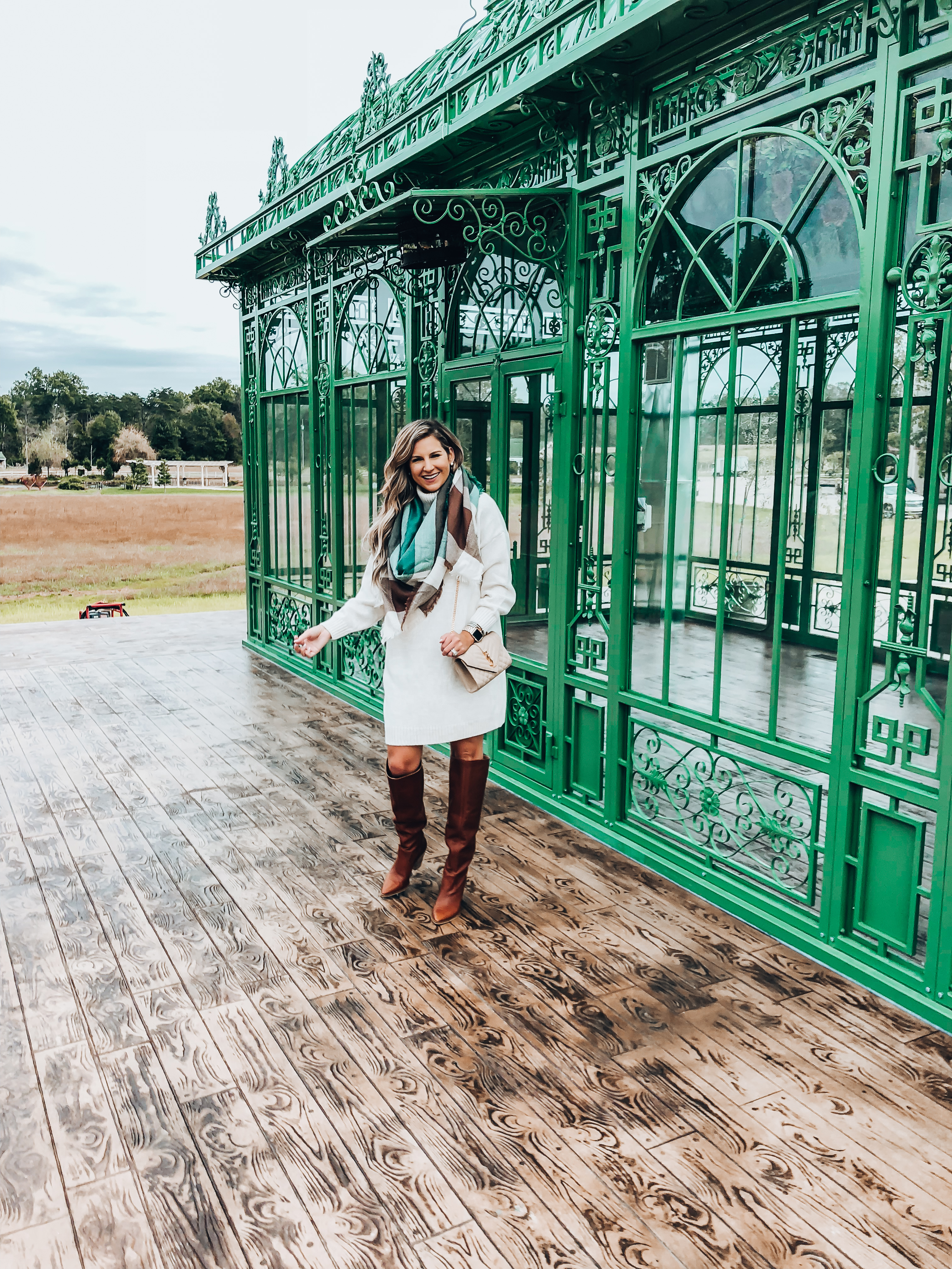 nordstrom fall sweater dress and statement fall boots