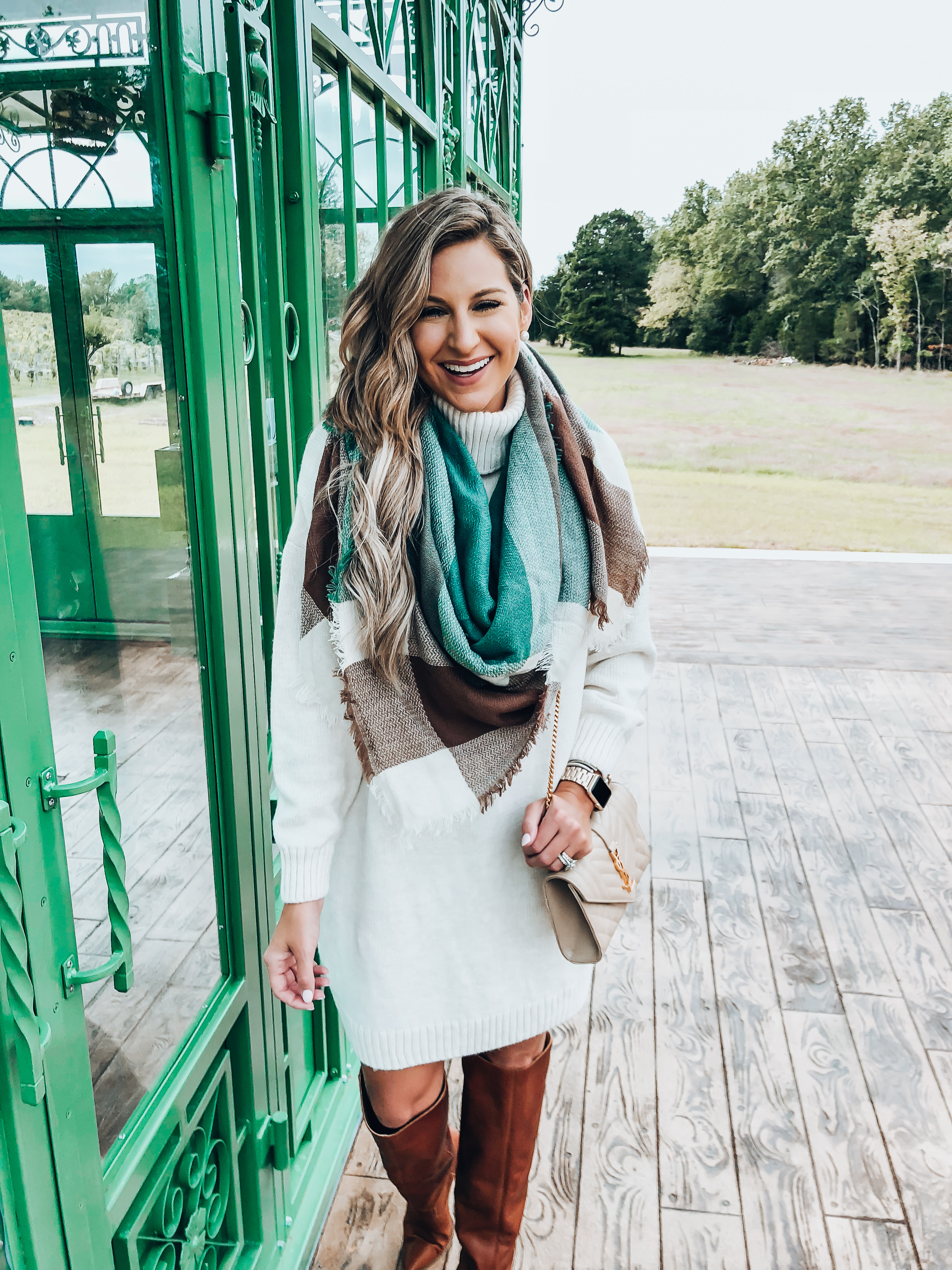 nordstrom fall sweater dress and statement fall boots