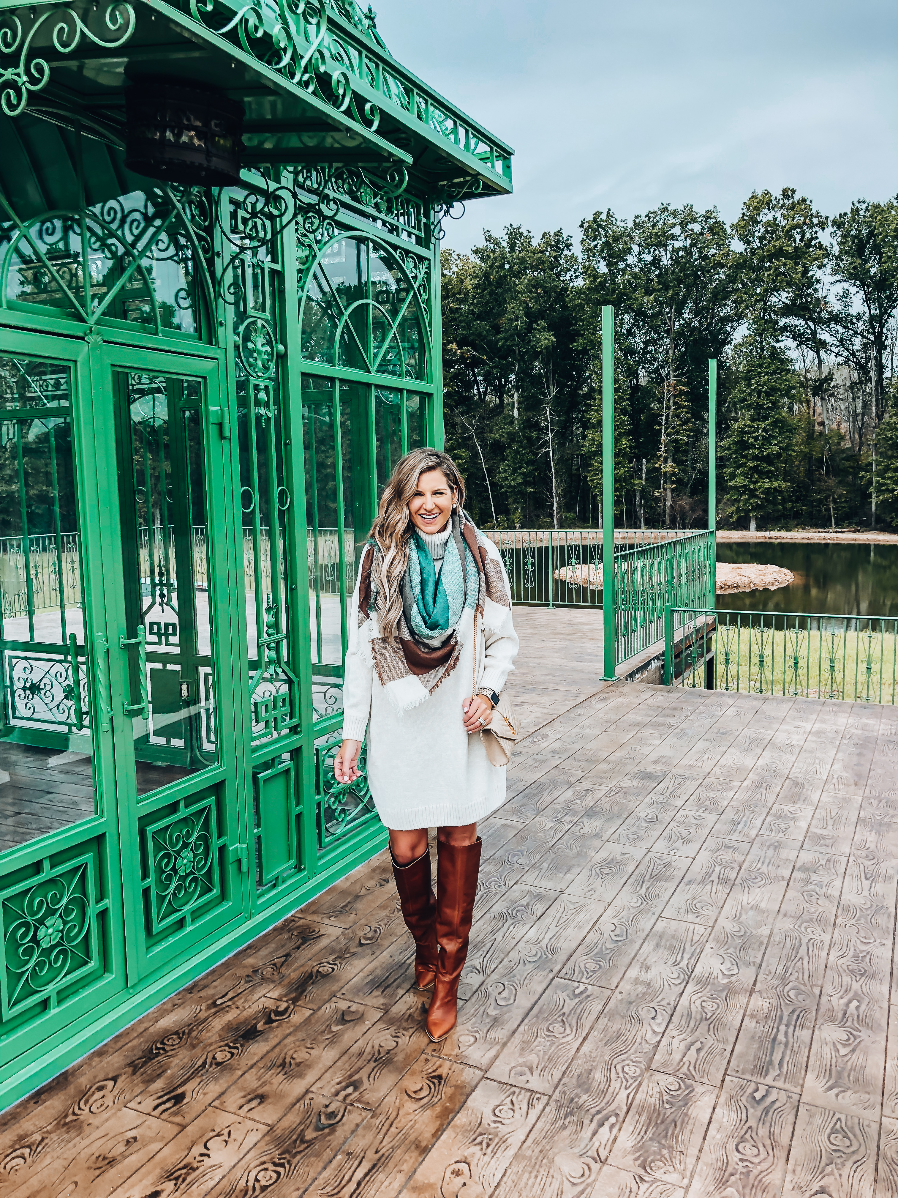 nordstrom fall sweater dress and statement fall boots