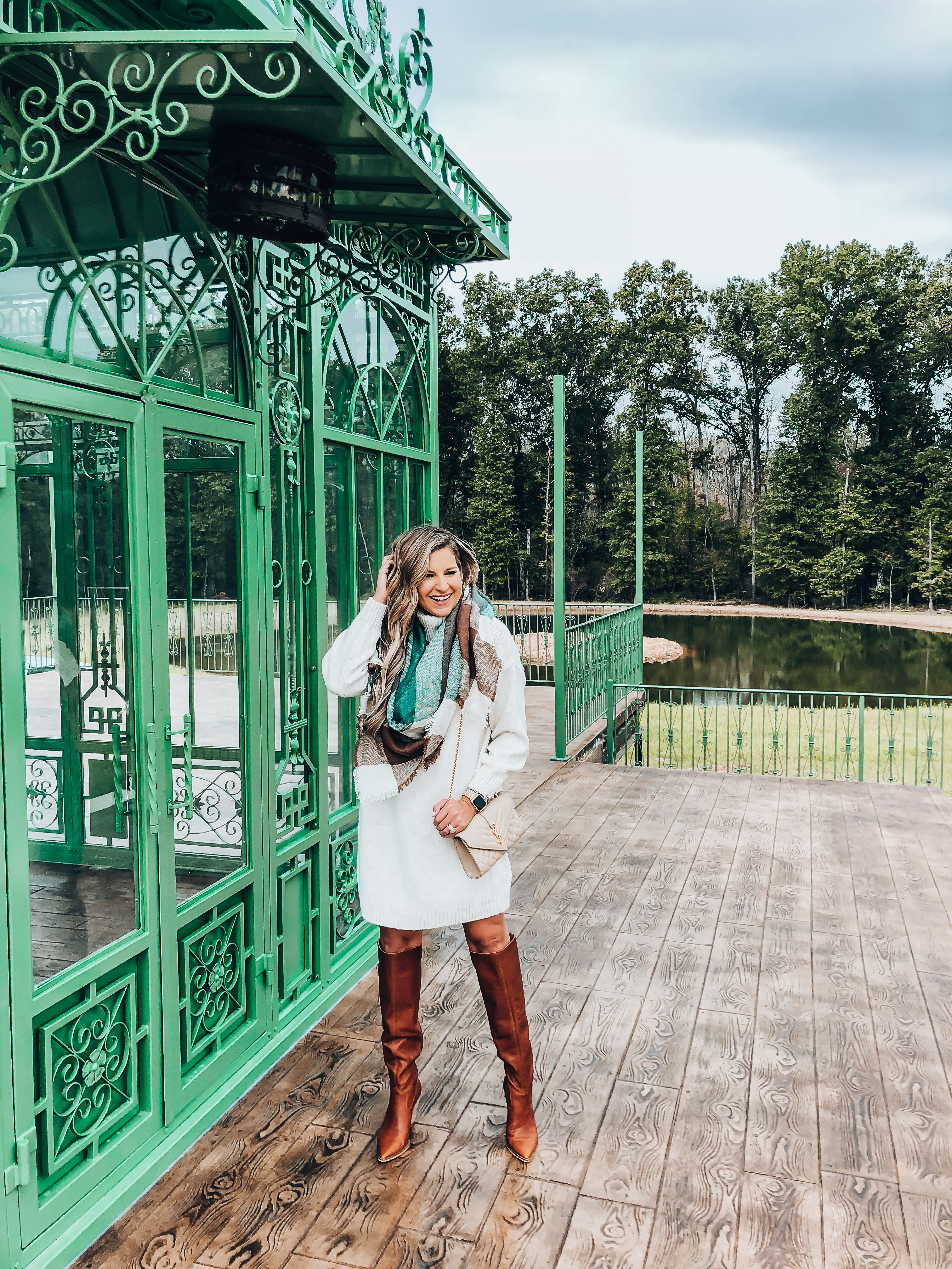 nordstrom fall sweater dress and statement fall boots