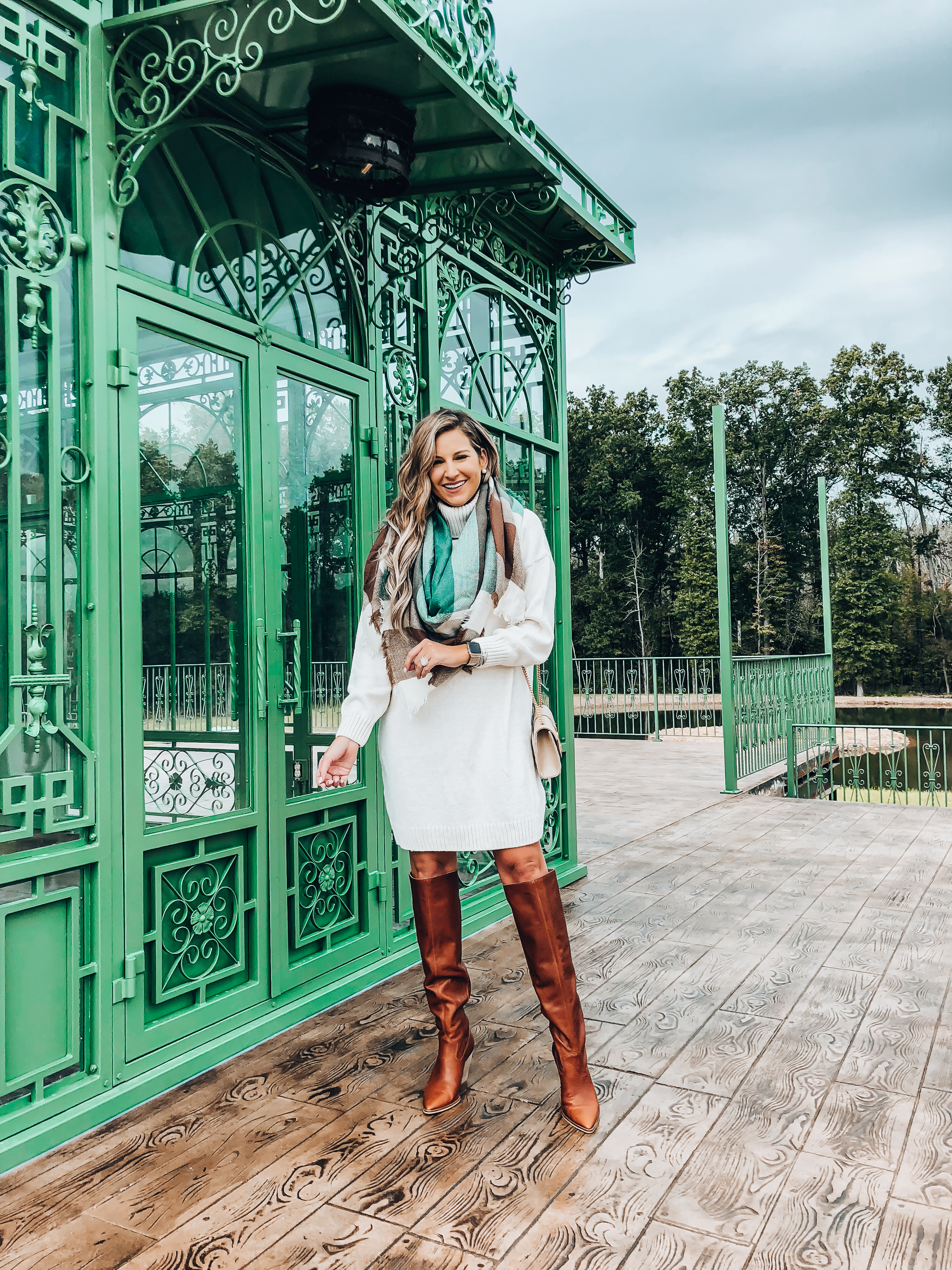 nordstrom fall sweater dress and statement fall boots