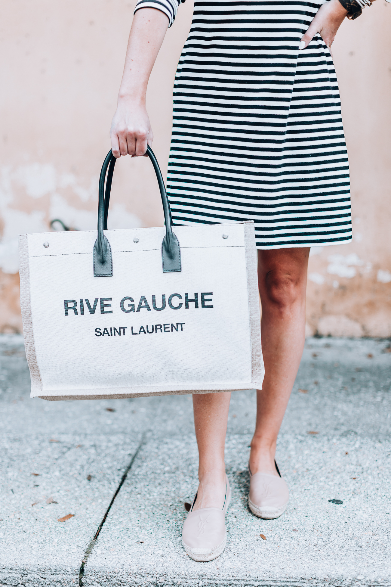 Luxury Designer Review, YSL Espadrille and Saint Laurent Noe Rive Gauche  Linen Tote - SHOP DANDY