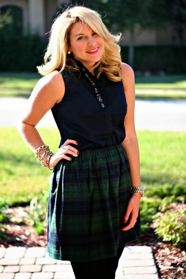Outfit | Holiday Tartan Skirt - SHOP DANDY | A florida based style and ...